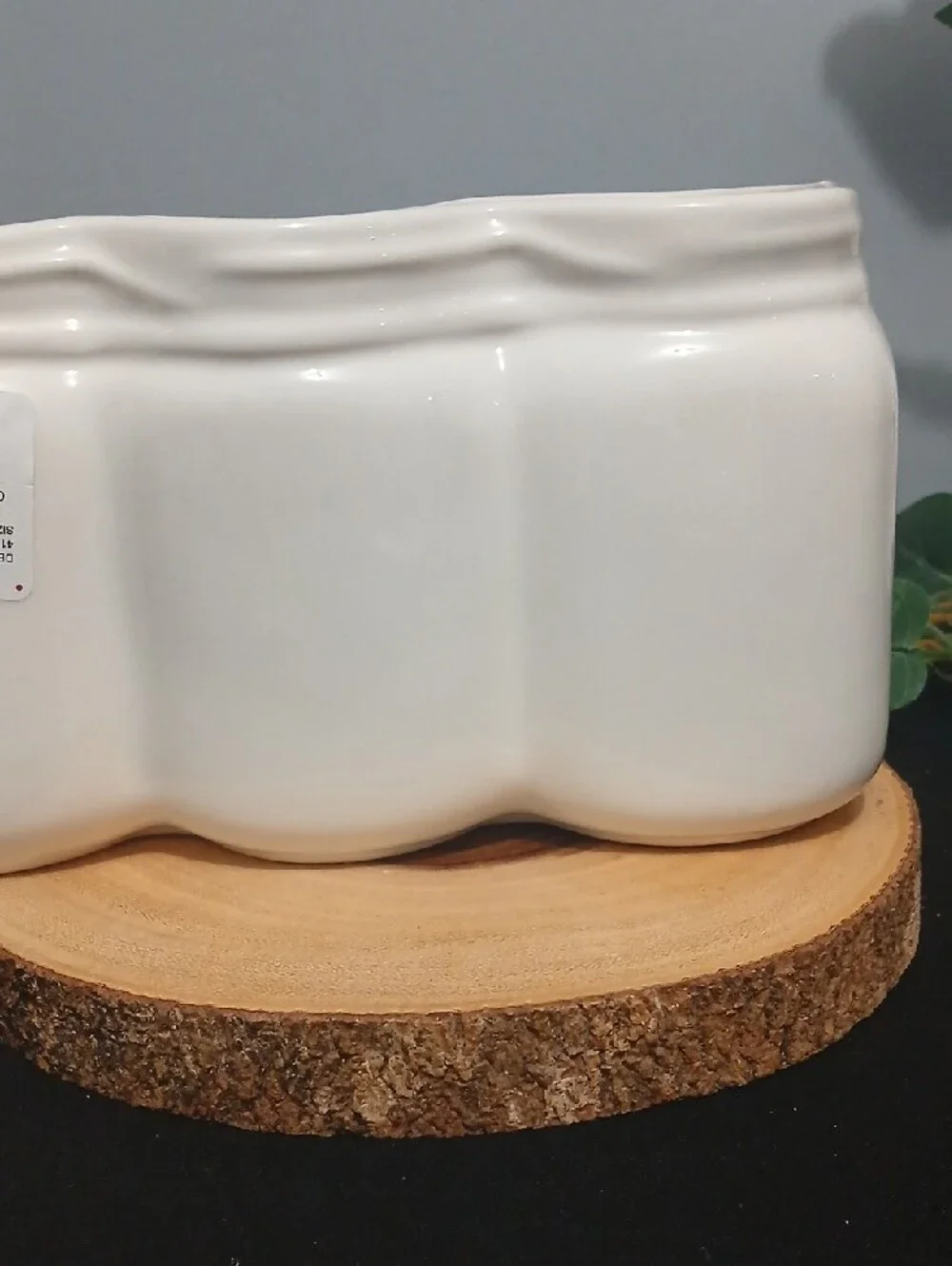 Ceramic Utensil Holder in White with Cutlery Design NWT